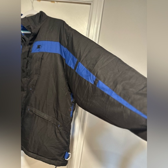 STARTER VTG Y2K Men’s Sz: XL Down Jacket Heavy Duty Ski Winter Black & Blue. - Picture 12 of 16
